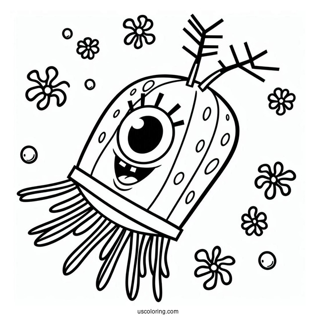 Plankton From SpongeBob SquarePants To Color