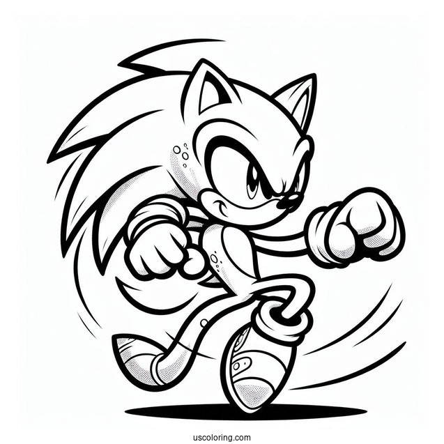 Espio the Chameleon Fighting Stance Coloring Page