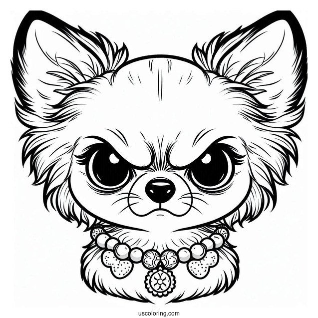 Easy Angry Chihuahua Coloring Page For Kids
