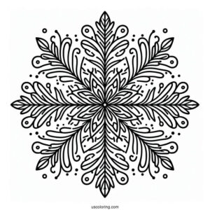 Easy Snowflake Coloring Page Outline For Kids