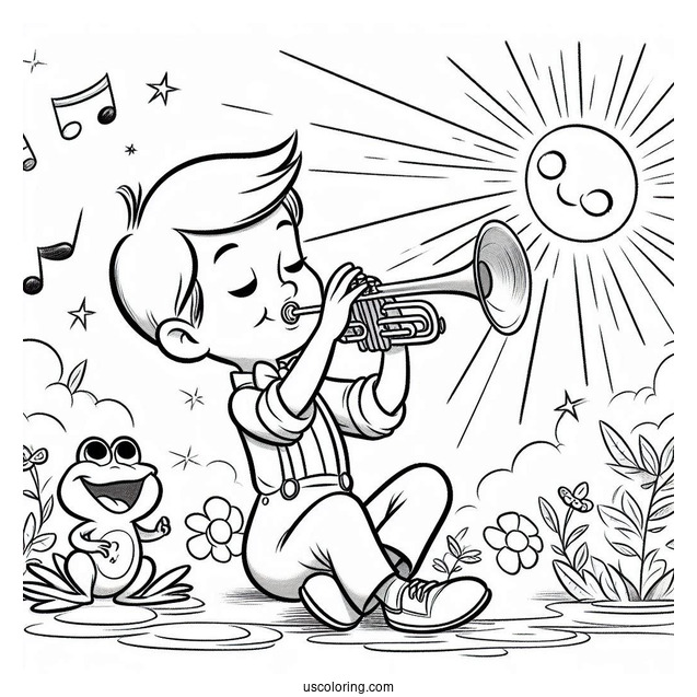 Louis Playing Trumpet With Ray