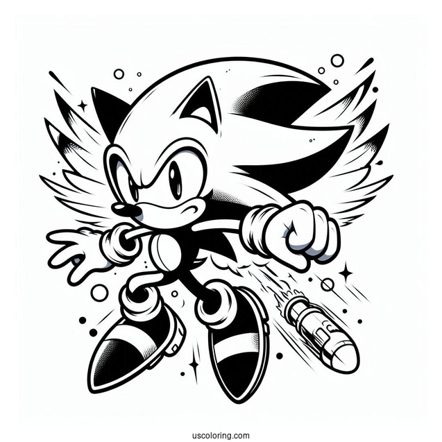 Sonic Exe Coloring Page Flying