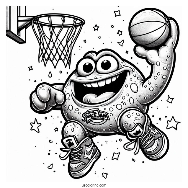Space Jam Monstar Blanko Dunking Coloring Sheet