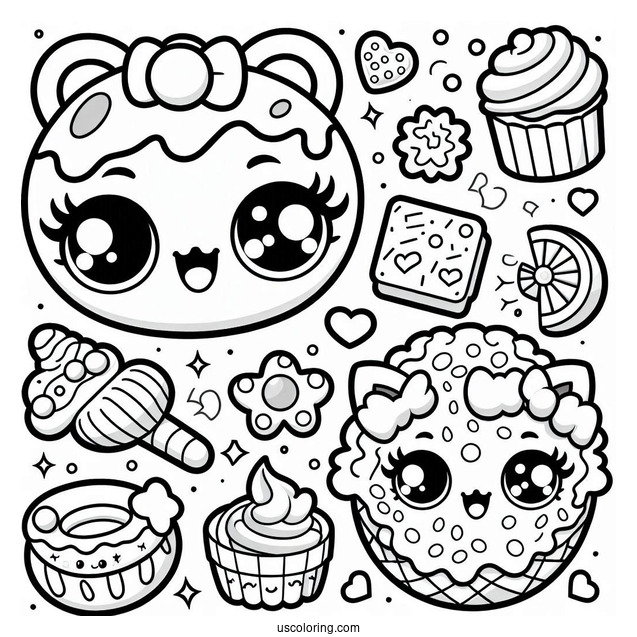 Coloring Sheet Of Kooky Cookie Shopkins For Preschoolers