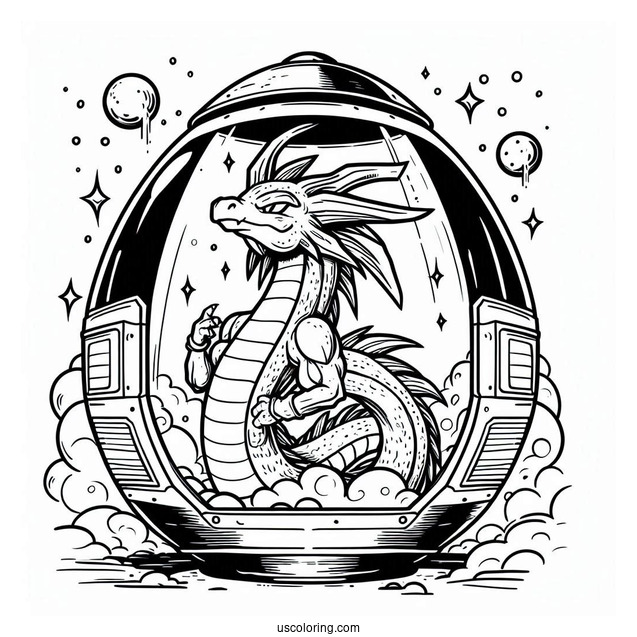Dragon Emerging Outside Of Goku s Capsule House