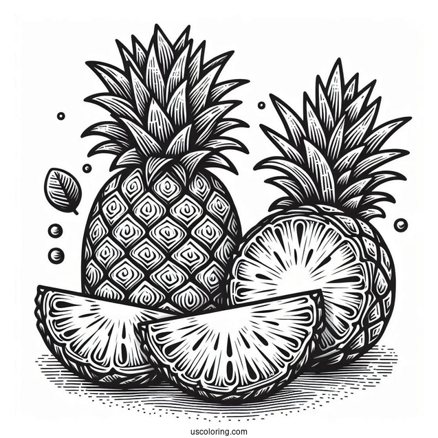 Sliced Pineapple Coloring Picture
