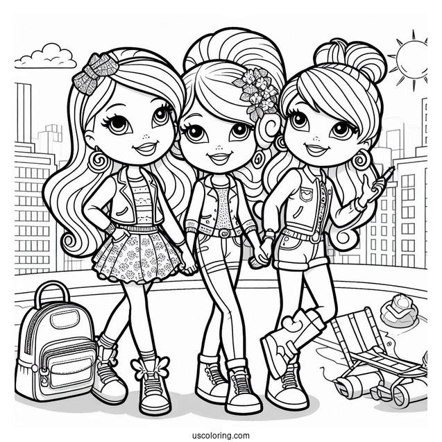 Polly Pocket Coloring Page Hanging Out With Shani Smith And Lila Draper