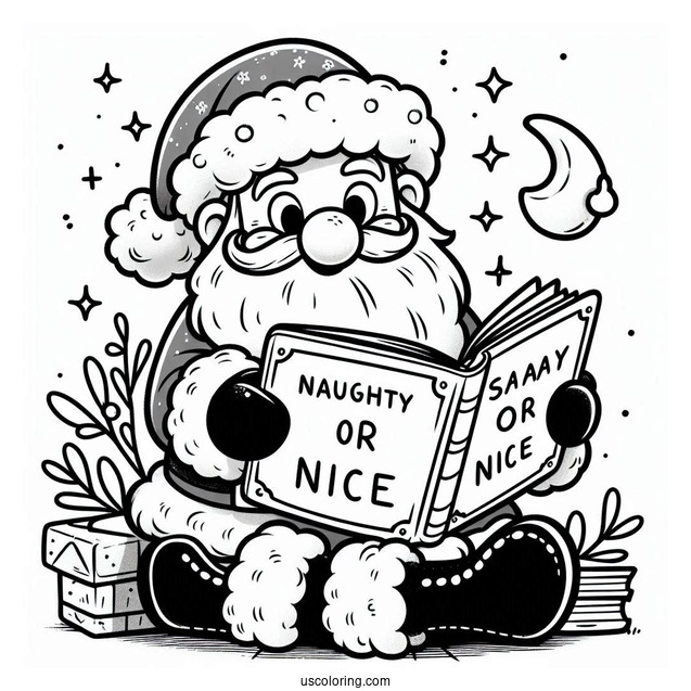 Cute Santa Reading His Naughty Or Nice List