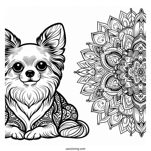 Chihuahua Coloring Page Mandala