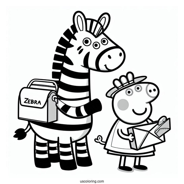 Mr Zebra Delivering Mail To Peppa
