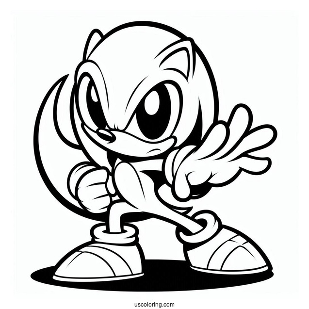 Espio the Chameleon Fighting Stance Coloring Page