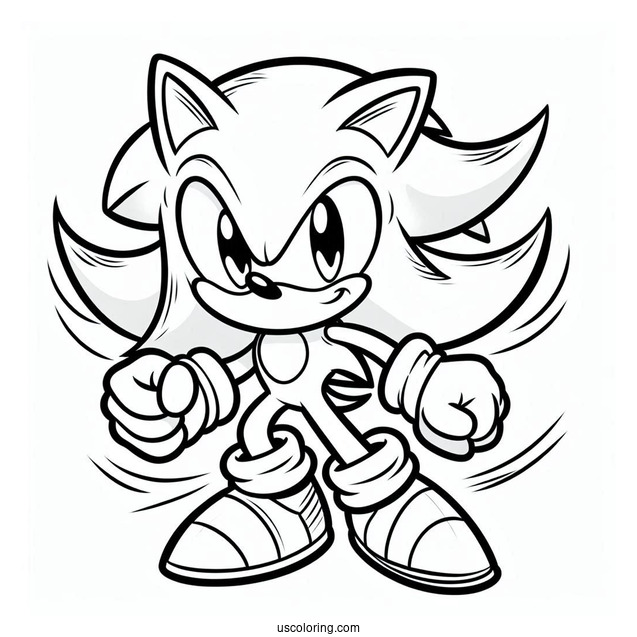 Easy Super Sonic Coloring Page For Kids