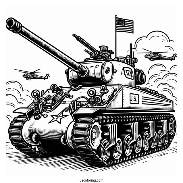 Easy M1A2 SEP U.S. Tank Coloring Sheet