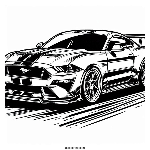 Racing Ford Mustang Picture To Color