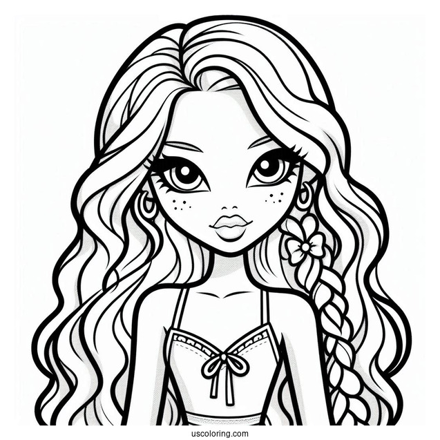 Easy Outline Of Bratz Cloe For Kids