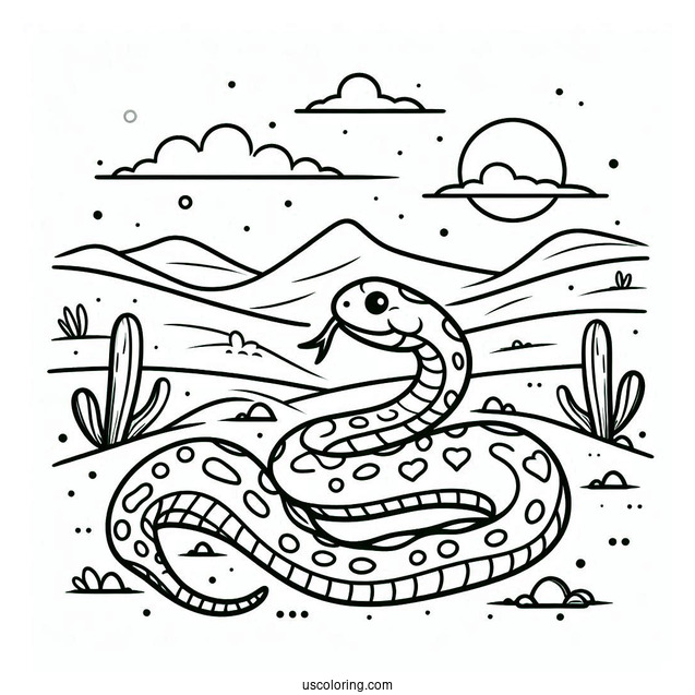 Snake Slithering In Desert