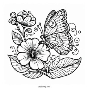Butterfly Feeding On Flower Nectar