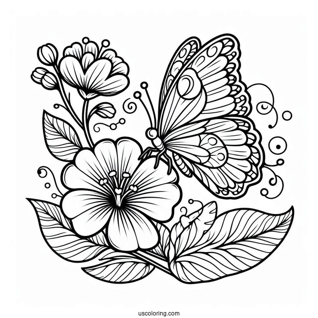 Butterfly Feeding On Flower Nectar