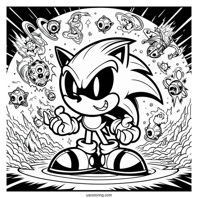 Evil Sonic Exe Coloring Page Power Up