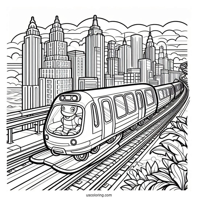 Detailed Subway Surfers Coloring Page Poster