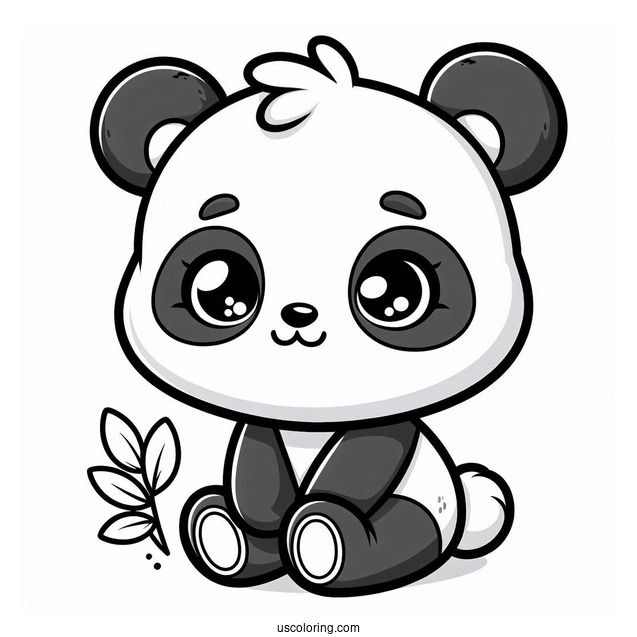 Adorable Cartoon Panda Coloring Sheet