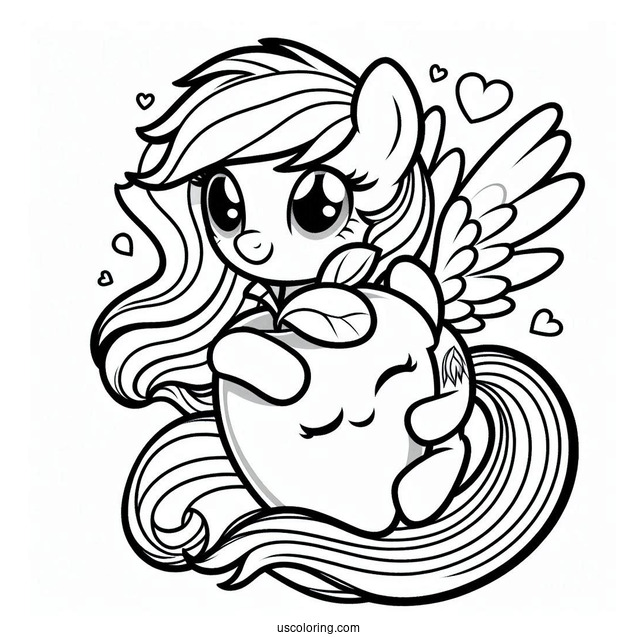 Rainbow Dash Coloring Page Hugging Applejack For Kids
