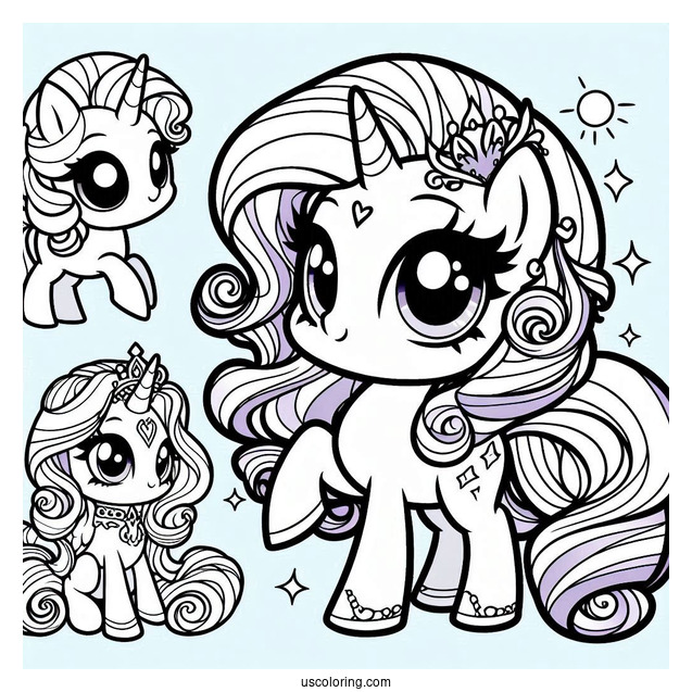 Chibi Equestria Girls Rarity Coloring Page For Preschoolers