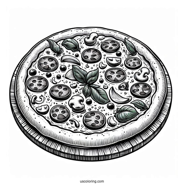 Deep Pan American Pizza Coloring Page
