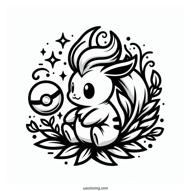 Iconic Pokemon Coloring Page For Kids
