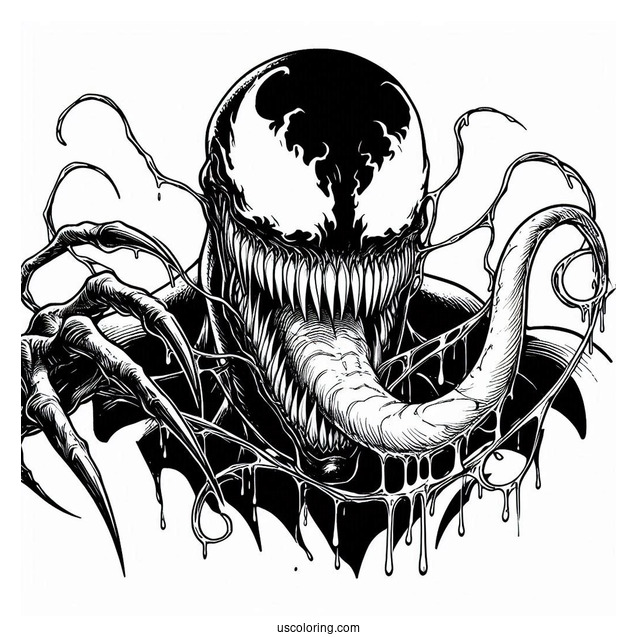 Venom Piercing Carnage Coloring Page