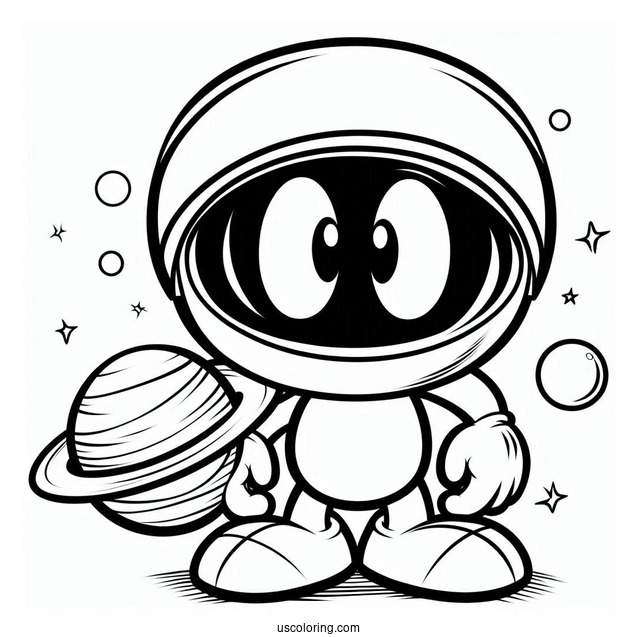 Marvin The Martian Outline Coloring Sheet For Preschoolers