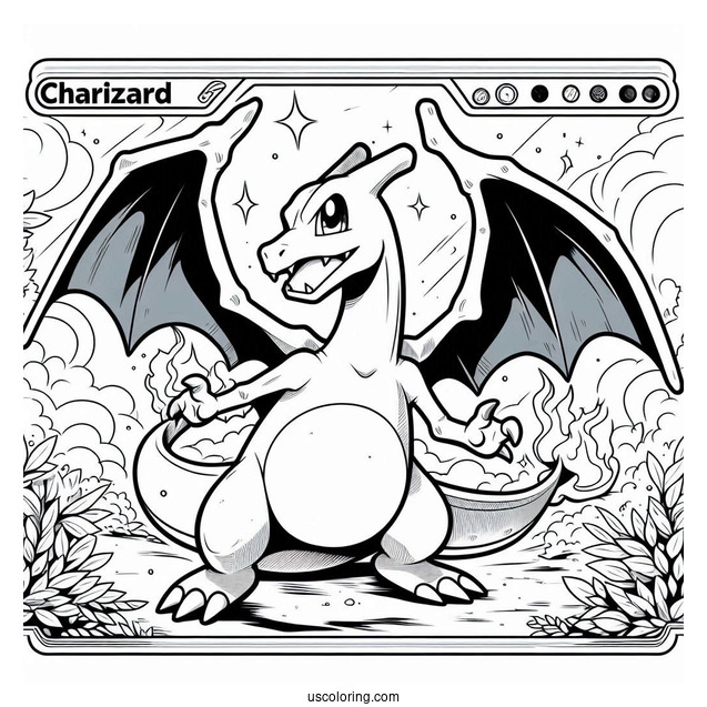 Coloring Page Of Charizard Pokemon Card
