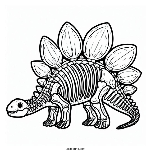 Stegosaurus Coloring Page Skeleton