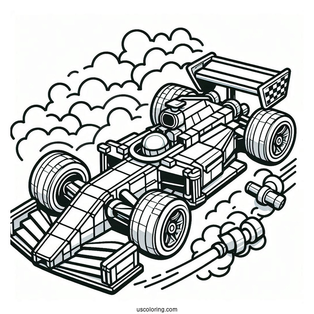 Lego Race Car Coloring Sheet For Kids