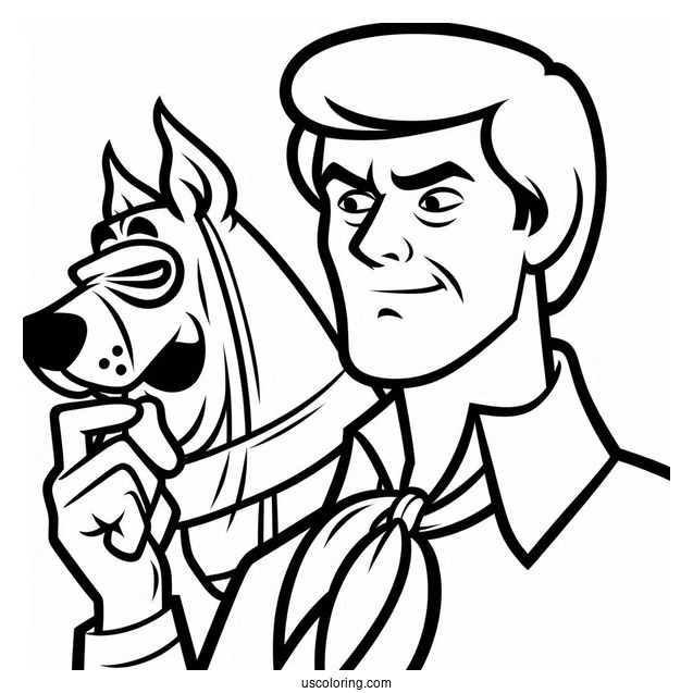 Fred Unmasking A Villain Coloring Page
