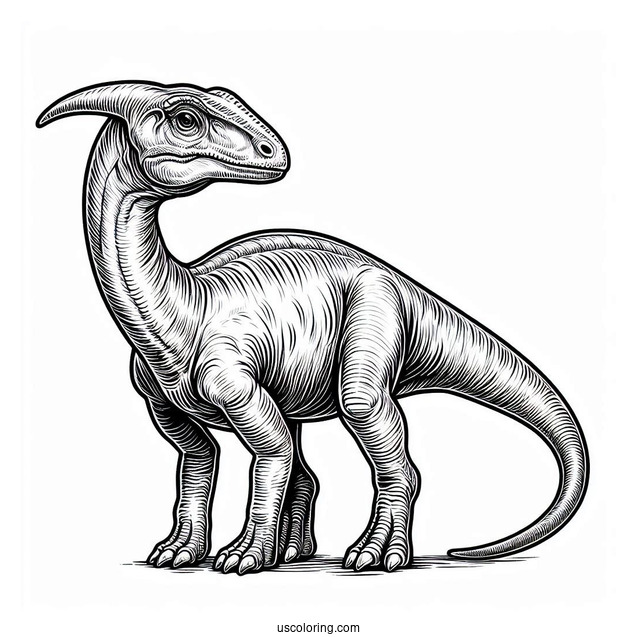Parasaurolophus Coloring Page Fossil