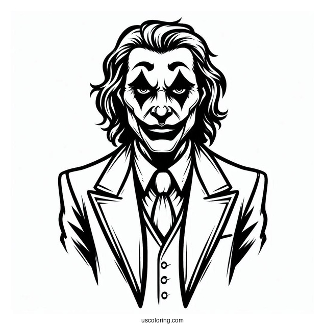 Easy Coloring Sheet Of Scary Joker