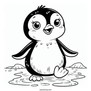 Happy Feet Penguin Coloring Page