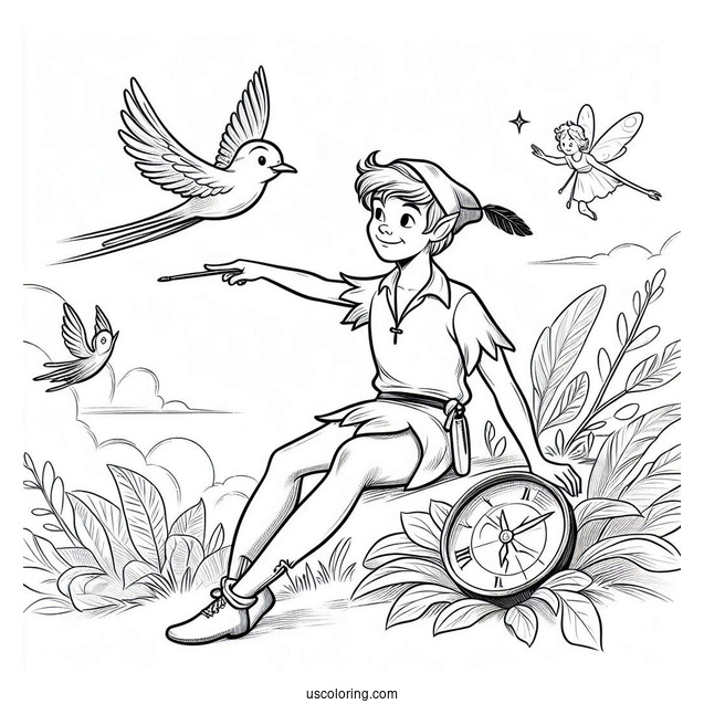 Peter Pan Coloring Page For Kids