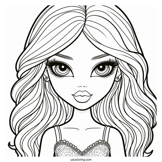 Cloe Bratz Doll Coloring Page For Kids