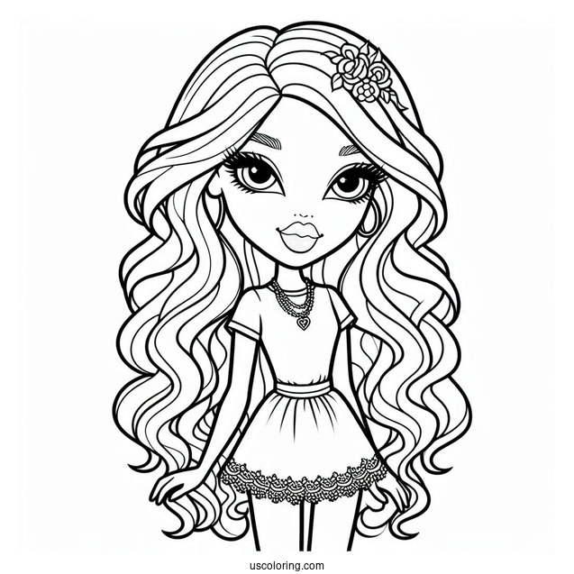 Simple Outline Of Bratz Sasha Coloring In