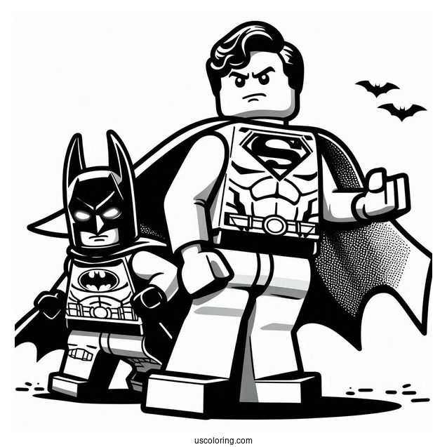 Lego Superman And Batman Coloring Sheet