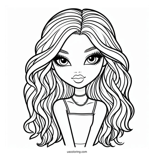 Cloe Bratz Doll Coloring Page For Kids