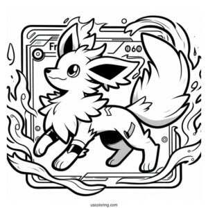 Arcanine Flame Dash Pokemon Card Coloring Page