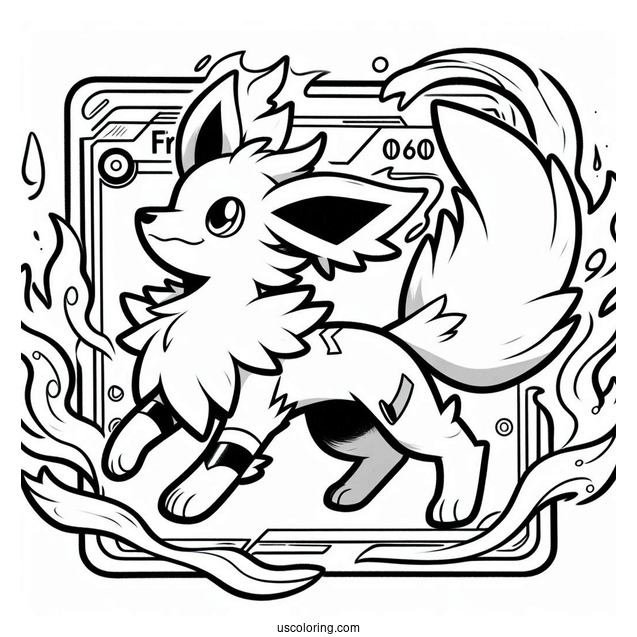 Arcanine Flame Dash Pokemon Card Coloring Page