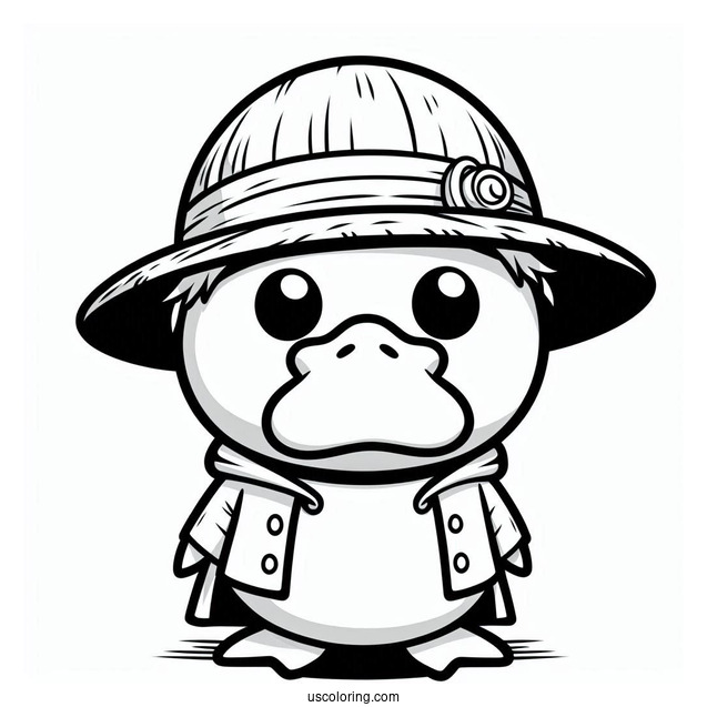 Psyduck Coloring Page Cosplaying As Luffy