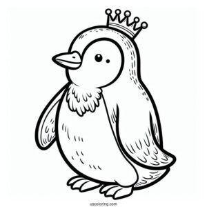 King Penguin Coloring Sheet For Kids