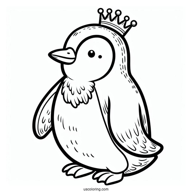King Penguin Coloring Sheet For Kids