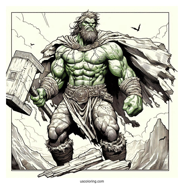 Vintage Incredible Hulk Coloring In