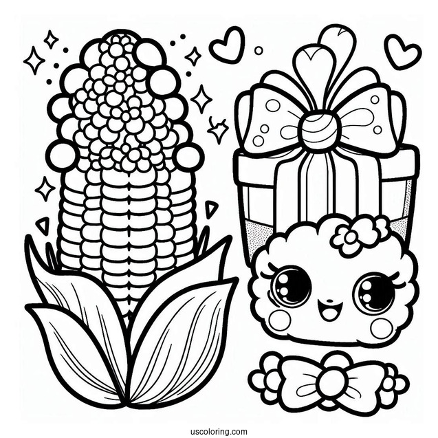 Poppy Corn Shopkins Coloring In For Preschoolers